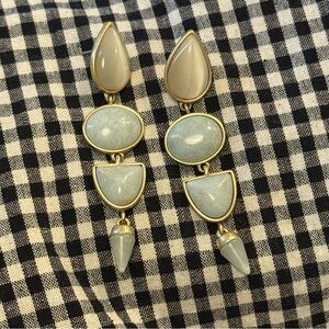 light blue chunky statement earrings brand